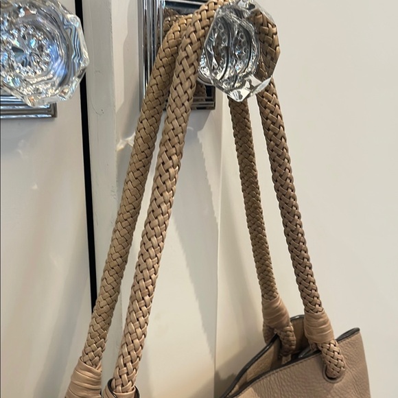 Tory Burch Tan Pebbled Leather Tote with Tassel - Picture 5 of 12